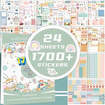 1700 Delige Jaar Planner Stickers - Kleurijke Stickers voor Agenda - Week & Maand planning stickers - agenda & kalender - Engels - Bullet journal accesoires - LOUZIR