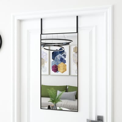 vidaXL - Deurspiegel - 40x80 - cm - glas - en - aluminium - zwart