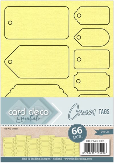 Card Deco Essentials - Tags - Cream