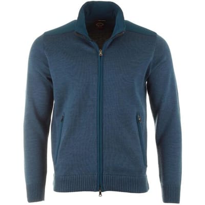 Paul & Shark Vest Soft Merino Zipper Midden Blauw / male