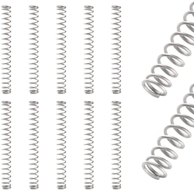 Drukveren Roestvrijstaal - Mini Spiraalveren - Reparatie Projecten - Hoge Veerkracht - 10x8x70 mm - Zilver