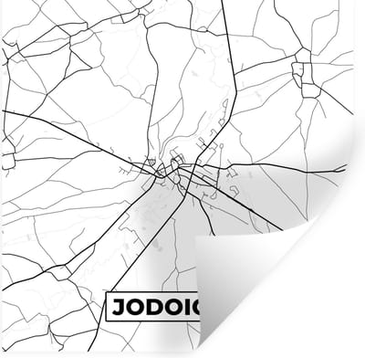 Muurstickers - Sticker Folie - Jodogne - België - Stadskaart - Plattegrond - Kaart - Zwart wit - 100x100 cm - Plakfolie - Muurstickers Kinderkamer - Zelfklevend Behang XXL - Zelfklevend behangpapier - Stickerfolie