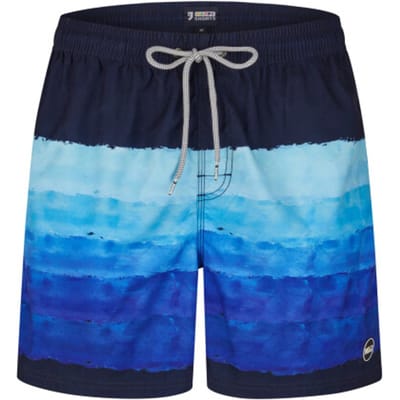 Happy Shorts Heren Zwemshort Waterverf Strepen Print Blauw - Maat M