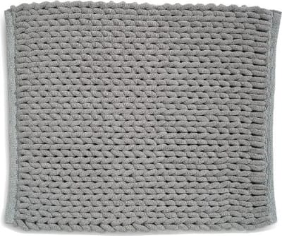 Badkamer Vloerkleed, Badmat, 65 x 55 cm, Grijs, Gerecycled Polyester, Katoen - Kela | Masha