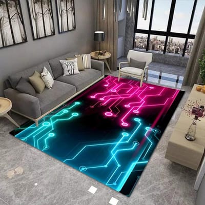 Nieuw 3D LED Illusie Tapijt Woonkamer Wasbaar Vloer Lounge Groot Gebied Antislip Tapijt Tiener Jongen Meisje Kamer Decoratie Tapijt 60*90cm