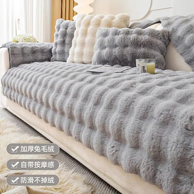 Kat Gevoel Konijn Pluche Bankmat Zacht Winter Verdikt Warm Bankovertrek Nieuw Warm Pluche Overtrek Doek Handdoek 30x50pillowcase