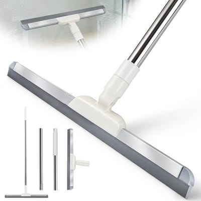 Dailygoods- Waterschuiver 43 cm - Vloertrekker - Lange Roestvrijstalen Steel 119 cm - Douchewisser - Raamtrekker - Geschikt voor Vloeren en Ramen - Vloerwisser