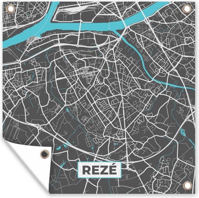 Tuin poster Rezé - Frankrijk - Stadskaart - Kaart - Plattegrond - 200x200 cm - Tuindoek