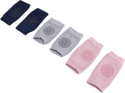 Baby Kniebeschermers - Kruip Bescherming - Baby Leren Lopen - Ademend Katoen - 3 Paar - Multicolor