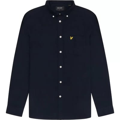 Lyle & Scott Shirt Plain Oxford Donkerblauw (navy) - Maat S - Heren - Overhemden Casual