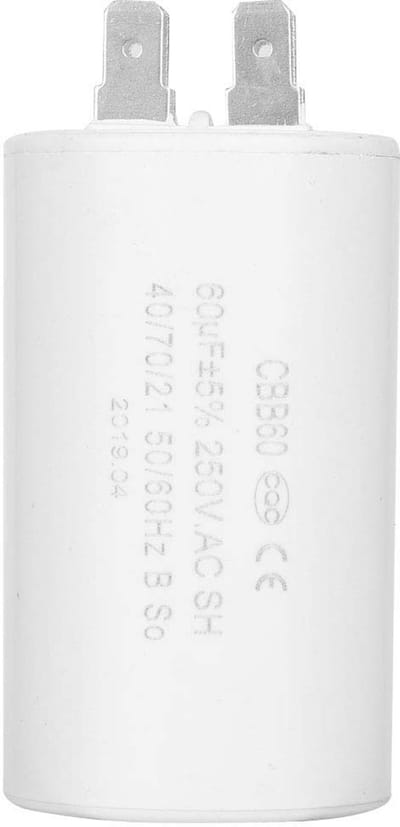 Dailygoods - Bedrijfscondensator - Cilindervormige condensator - Duurzaam en betrouwbaar - AC 250V 60uF - Geschikt voor motoren - Voor wasmachines en...