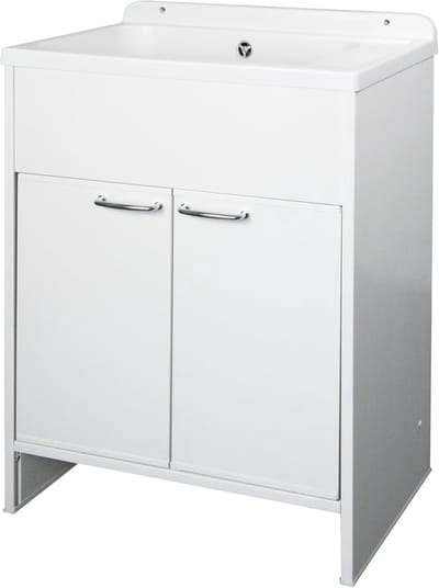 Ruimtebesparende wastafel - Wastafelmeubel met kast - Kleine ruimtes inrichten - Vocht- en zuurbestendig