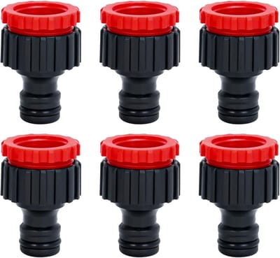 3/4" en 1/2" Tuinslang Kranen Connector, 2-in-1 Plastic Draadadapter voor Buitenkranen (6 Stuks)