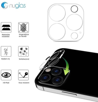 NuGlas camera lens protector voor iPhone 13 Pro / 13 Pro Max - Beschermglas iPhone - Tempered Glass