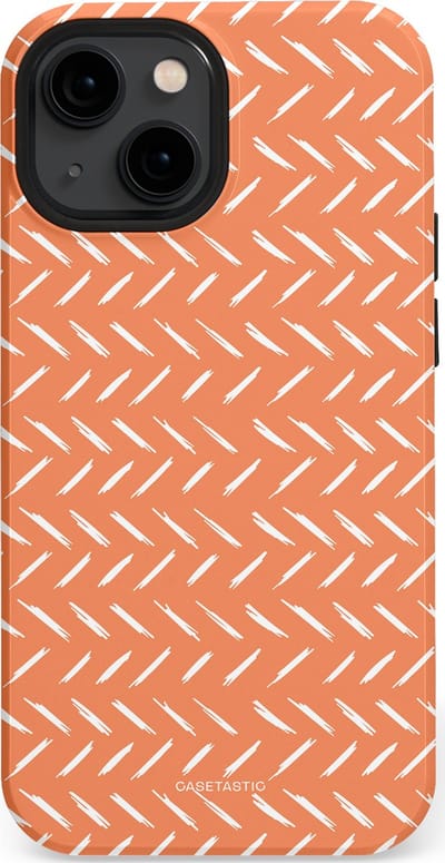 Casetastic hoesje geschikt voor Apple iPhone 13 mini - MagSafe - Dubbellaagse bescherming - Oranje Witte Nederland Cross Patroon - Fashion Case - Terracotta Zand