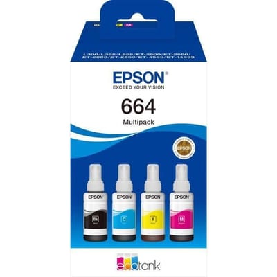 Epson 664 - EcoTank Inktflessen - Multipack - Kleur / Zwart