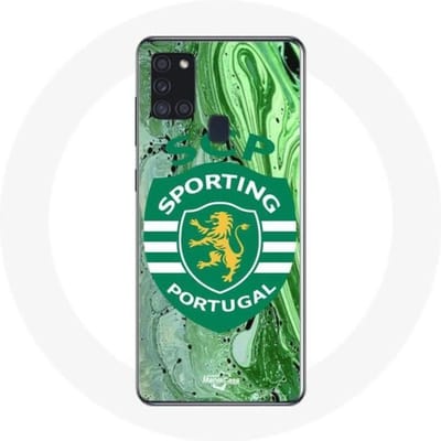 Coque - Maniacase - Samsung Galaxy A21S - Souple - Protection - Motif SCP Sporting Portugal noir