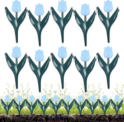 Bloembedranden 10 Stuks - Tuinranden Decoratief - Gazon Afscheiden - Flexibel Bloemontwerp - 30x25 cm - Blauw