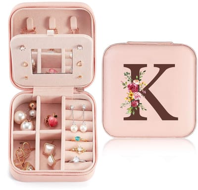 Dailygoods- Sieradenbox met Spiegel - Juwelenkistje - Mini Sieradenopberger - Dames - Reistas - 10x10x5cm - Duurzaam PU Leer - Juwelendoos