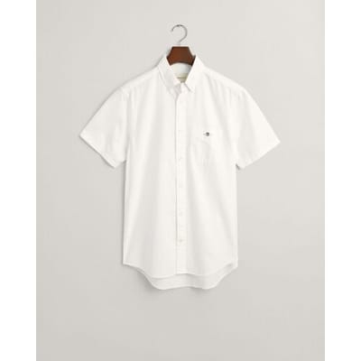 Gant Overhemd Uni Oxford Button Down Short Sleeve Wit / male