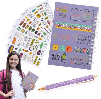 Undated A5 Planner voor Vrouwen - Dagelijkse To-Do Lijst Notitieboek met Stickers in Roze, Perfect voor Organisatie en Productiviteit