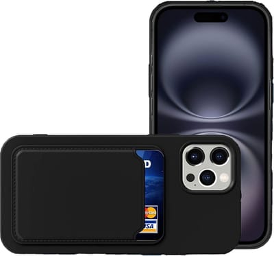 Hoesje geschikt voor Apple iPhone 16 Pro Max Pasjes houder Hoesje - Portemonnee - Kaart houder - Zwart