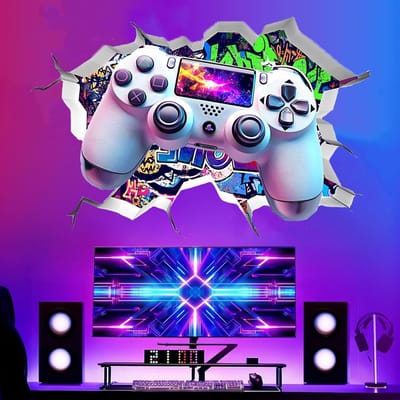 3D Muurstickers voor Gamers, Decoratieve Wandstickers voor Jongens, Speelkamer en Woonkamer Decoratie