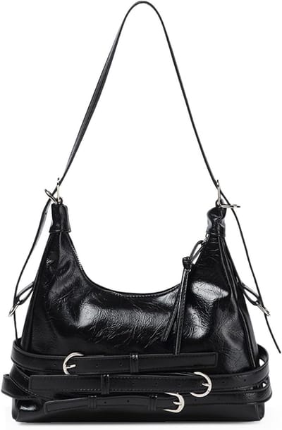 Stijlvolle leren schoudertas voor dames, Y2K clutch, crossbody tas, hobo handtas met verstelbare schouderbanden en trendy ontwerp
