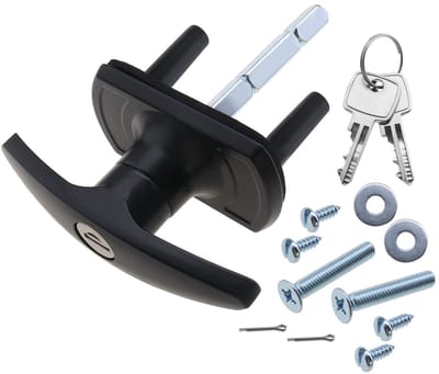 Dailygoods- Garagedeurslot T-handgreep - Cilinderslot - Deurslot buitendeur - Deursloten - Vergrendeling - Inclusief 2 sleutels en 2 schroeven