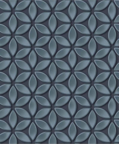 Hexagone dessin zwart/blwgrijs modern (vliesbehang, zwart)