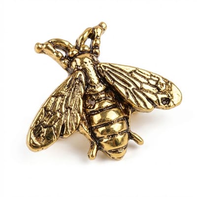 Roségoudkleurige bij broche dames – metalen broche met gedetailleerd honingbij ontwerp – decoratieve speld in vintage stijl voor sjaal, omslagdoek, jas of kledingaccessoire