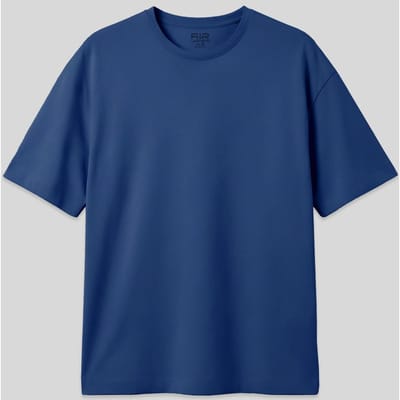 Overmaatse Katoenmix Crew Neck T-Shirt