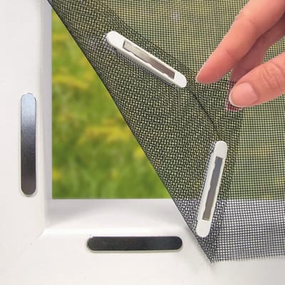 Magnetisch raamhor - 150 × 130 cm - Voorzien van 12 magneten - Verstelbaar doe-het-zelf raamhor - Innovatief magnetisch sluitsysteem - Fijn glasvezelgaas - Effectief insectenwerend - Zwart