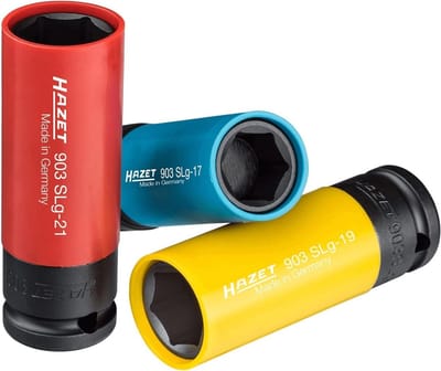 Dopsleutelset 12,5 mm - 17 tot 21 mm - Kunststof huls voor Aluminium Velgen