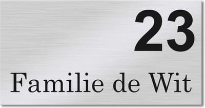 Kirinify - RVS Naambordje voordeur 12,5 x 6,5 cm met lasergravering - Zelf ontwerpen