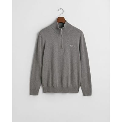 Gant Trui Classic Cotton Half Zip Dark Grey Melange / male