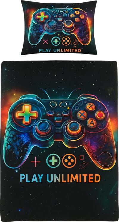 Vavida Dekbedovertrek - Eenpersoons 140 x 200 - Gamen - Controller - Gamekamer - Jongens - Game