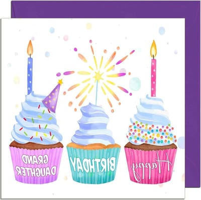Kleindochter Verjaardagskaart voor Vrouwen Leuke Cupcake Verjaardagskaarten voor Kleindochter