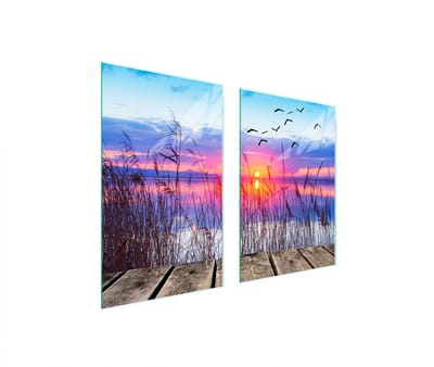 TMK ArtDeko Serie - Glazen Beschermplaat - 65x52cm - Hittebestendig - Sierlijk Ontwerp