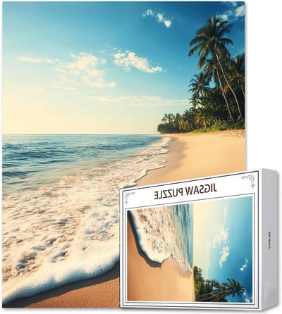 Puzzel Strand - Legpuzzel Volwassenen - Ontspanning Thuis - Hoge Resolutie Poster - 70 cm x 50 cm - Meerdere Kleuren