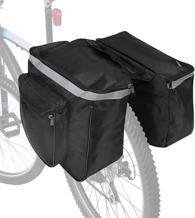 Dailygoods- Fietstas 25L Waterdicht - Dubbele Fietstas - Fietstassen Elektrische Fiets - Opbergoplossing - Reflecterende Strips - Stabiliteit tijdens Rijden - Bagagedrager Tas