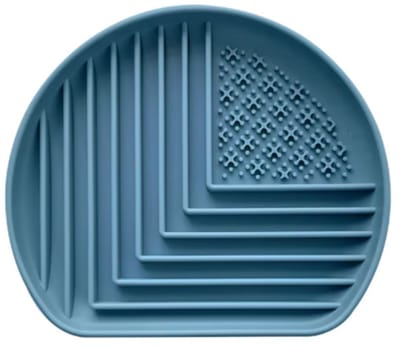 Rieba® Voerbak Hond - Likmat Hond – 20x19cm - Flexibele Silicone Hondenlikmat - Slowfeeder Hond – Anti Schrok Voerbak – Silicone Zuignappen – Pastel Blauw