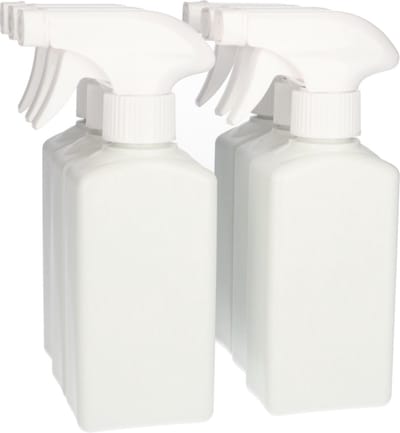 6 x Plastic Fles 250 ml Triggerpomp wit - Gerecycled HDPE Kunststof- Gerecycled HDPE Kunststof - Onbreekbaar - ca. 70% minder Co2 uitstoot door gerecycled materiaal - 6 stuks