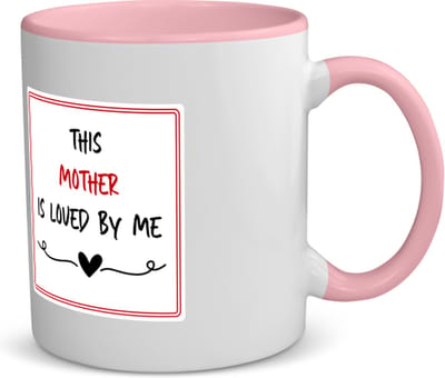 Akyol - this mother is loved by me koffiemok - theemok - roze - Mama - iemand die houdt van zijn moeder - moeder cadeautjes - moederdag - verjaardag - geschenk - kado - 350 ML inhoud