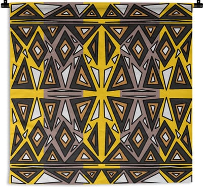 Wandkleed - Wanddoek - Afrika - Geometrie - Patronen - 90x90 cm - Wandtapijt