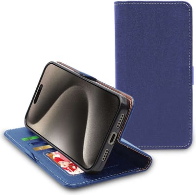 ebestStar - Hoes geschikt voor iPhone 15 Pro Apple, Wallet Etui, Book case hoesje, Donkerblauw