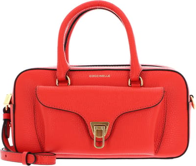 COCCINELLE Leren Handtas Schoudertas Beat Soft Handbag Grained Leather Gazpacho Oranje