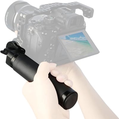 Mango Lateral Rosette Grip Handvat met AR RI Standaard Adapter voor Rosette Bevestiging (M6 Draad, 31.8mm) voor 15mm Camera Schouder Rig Ondersteuningssysteem met Comfortabele Grip en Duurzaam Ontwerp