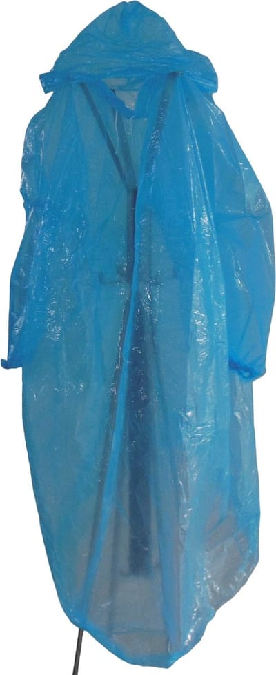 Poncho volwassenen blauw