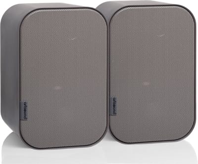Artsound UNI20, Set van 2 passieve luidsprekers, 2-weg hifi luidspreker, 10-40 watt, muurbeugel met kogelgewricht, geschikt voor ruimtes tot 20 m² zoals gang, keuken, toilet, kleur: grijs
